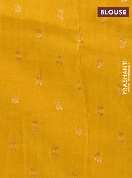Semi mysore silk saree mustard yellow with plain body and zari woven simple border