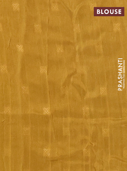 Semi mysore silk saree mustard yellow with plain body and zari woven simple border