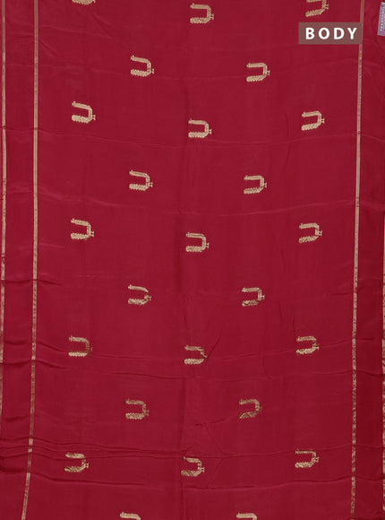 Semi mysore silk saree red with zari woven buttas and rettapet zari woven border