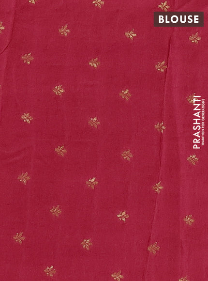 Semi mysore silk saree red with zari woven buttas and rettapet zari woven border