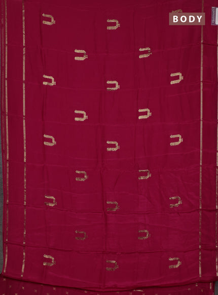 Semi mysore silk saree pink with zari woven buttas and rettapet zari woven border
