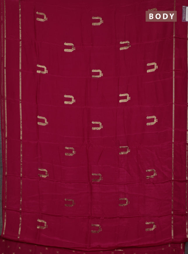 Semi mysore silk saree pink with zari woven buttas and rettapet zari woven border