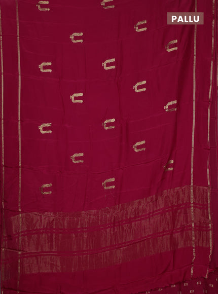 Semi mysore silk saree pink with zari woven buttas and rettapet zari woven border