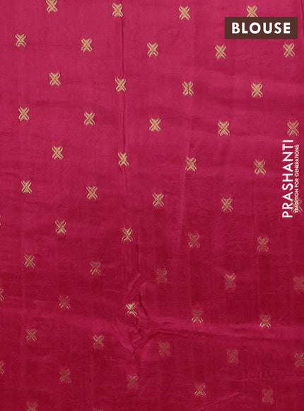 Semi mysore silk saree pink with zari woven buttas and rettapet zari woven border