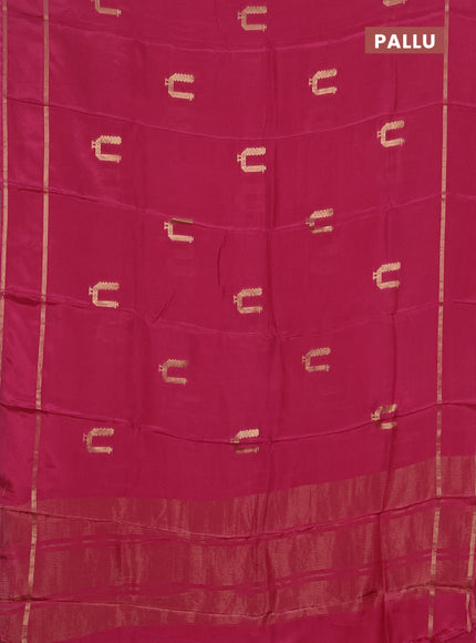 Semi mysore silk saree mauve pink with zari woven buttas and rettapet zari woven border