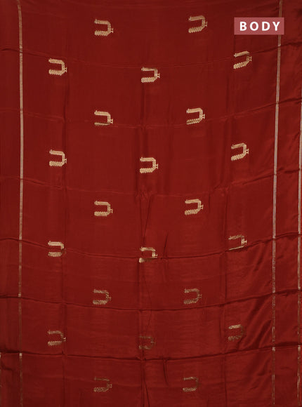 Semi mysore silk saree rust shade with zari woven buttas and rettapet zari woven border