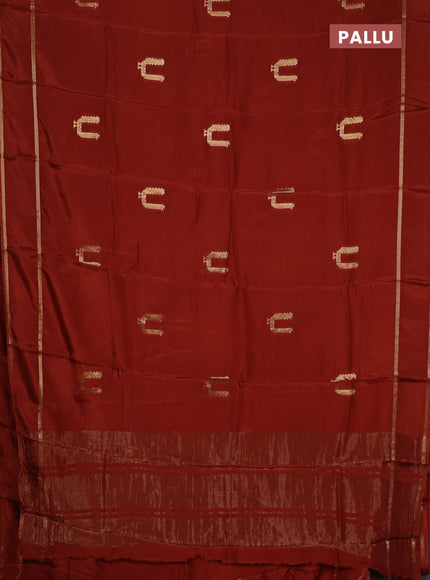 Semi mysore silk saree rust shade with zari woven buttas and rettapet zari woven border