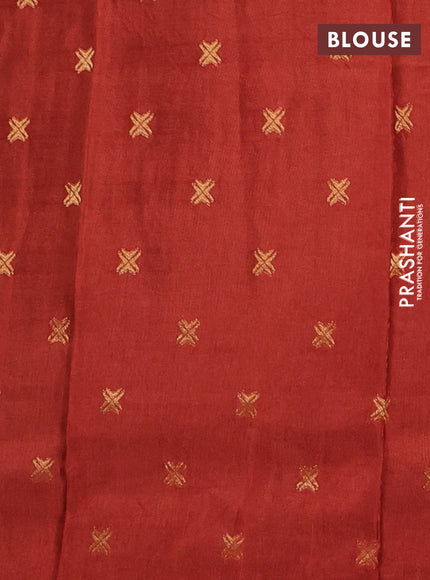 Semi mysore silk saree rust shade with zari woven buttas and rettapet zari woven border