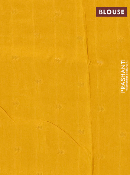Semi mysore silk saree yellow with zari woven buttas and rettapet zari woven border