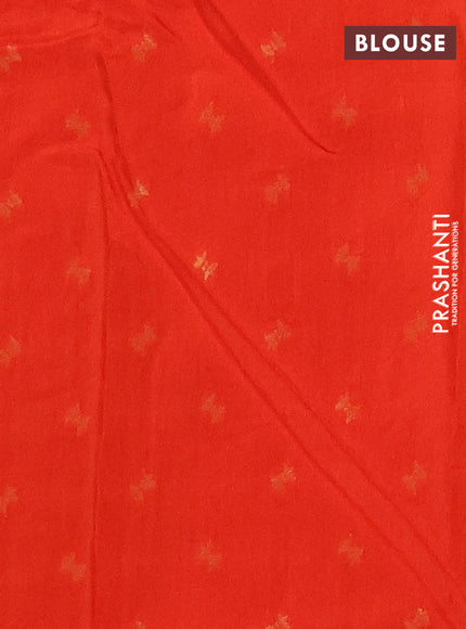 Semi mysore silk saree orange with zari woven buttas and rettapet zari woven border