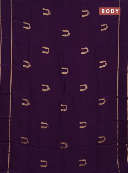 Semi mysore silk saree violet with zari woven buttas and rettapet zari woven border