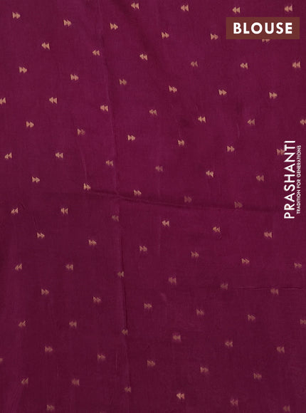Semi mysore silk saree wine shade with allover zari checks and zari woven butta border