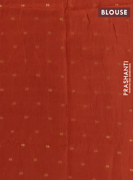 Semi mysore silk saree brown with allover zari checks and zari woven butta border