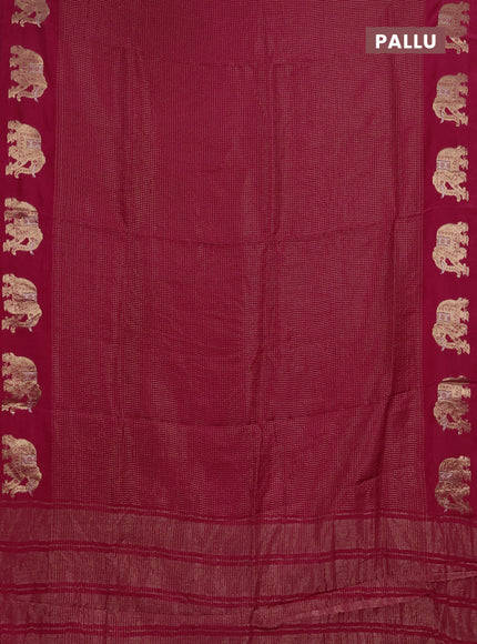Semi mysore silk saree pink with allover zari checks and zari woven butta border