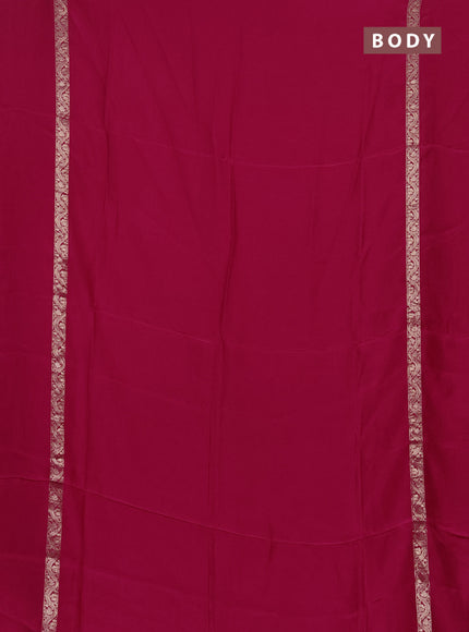 Semi mysore silk saree pink with plain body and zari woven simple border