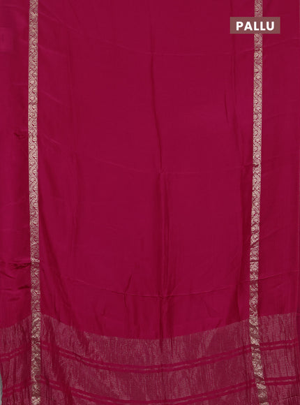 Semi mysore silk saree pink with plain body and zari woven simple border