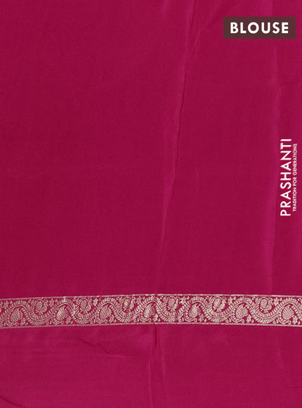 Semi mysore silk saree pink with plain body and zari woven simple border