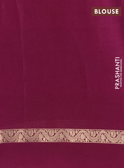 Semi mysore silk saree wine shade with plain body and zari woven simple border