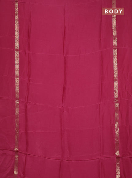 Semi mysore silk saree mauve pink with plain body and zari woven simple border