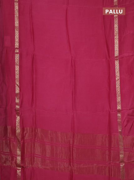 Semi mysore silk saree mauve pink with plain body and zari woven simple border