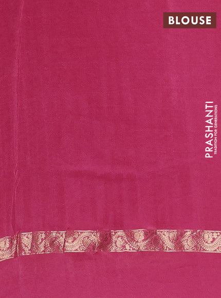 Semi mysore silk saree mauve pink with plain body and zari woven simple border