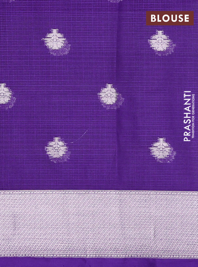 Cotton zari kota unstitched lehenga light pink and violet with allover zari woven buttas and woven border