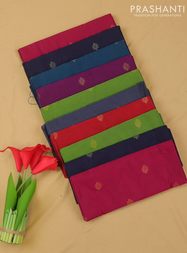 Raw silk blouse bits multi colour and pack of 10