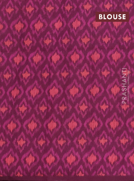 Semi tussar saree beige and magenta pink with allover kalamkari prints and patola printed border