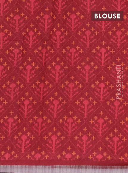 Semi tussar saree beige and maroon with allover kalamkari prints and patola printed border