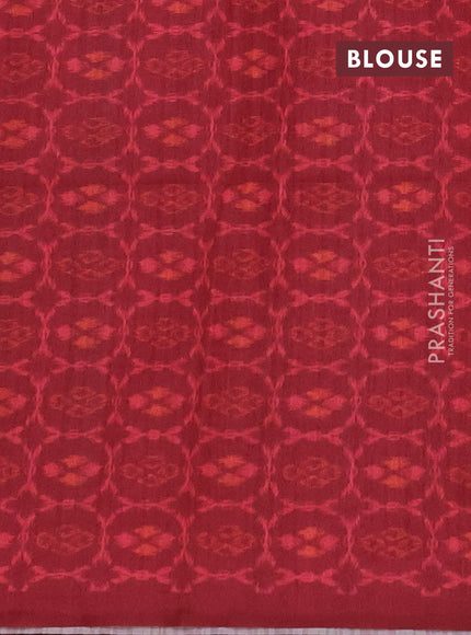 Semi tussar saree beige and maroon with allover kalamkari prints and patola printed border