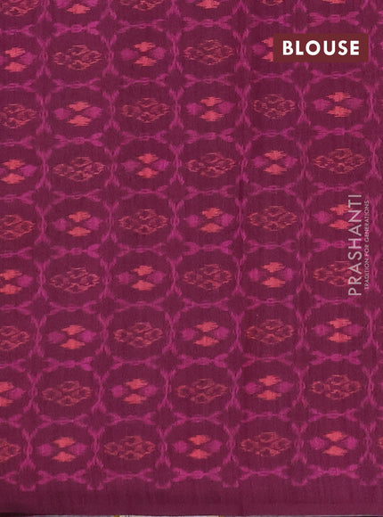 Semi tussar saree beige and magenta pink with allover kalamkari prints and patola printed border