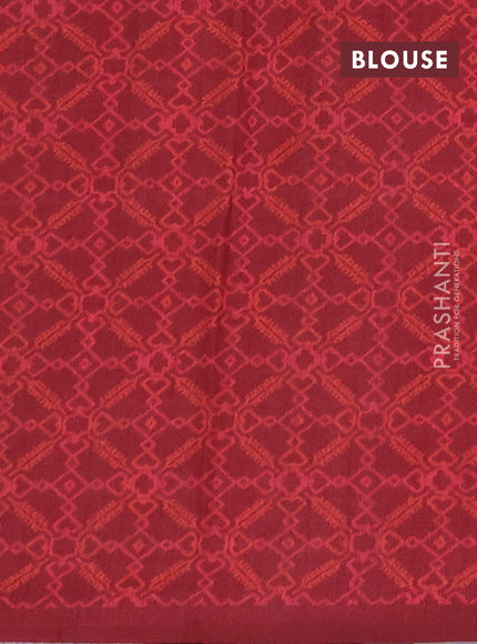 Semi tussar saree beige and maroon with allover kalamkari prints and patola printed border