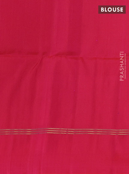 Pure soft silk saree navy blue and dual shade of pinkish orange with allover zari woven buttas and zari woven simple border
