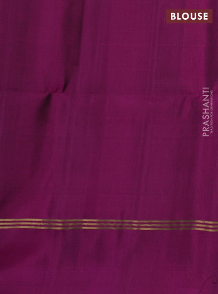 Pure soft silk saree beige and magenta pink with allover zari woven buttas and rettapet zari woven border