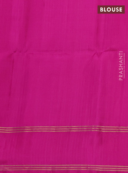 Pure soft silk saree peach shade and pink with allover zari woven buttas and rettapet zari woven border