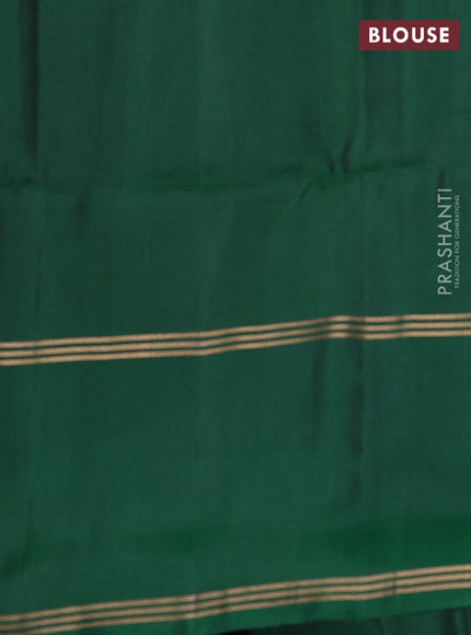 Pure soft silk saree mustard green and green with allover zari woven buttas and rettapet zari woven border