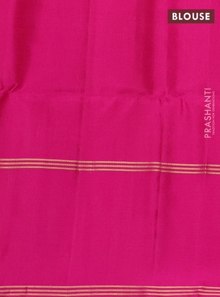 Pure soft silk saree sunset orange and pink with allover zari weaves & buttas and rettapet zari woven border