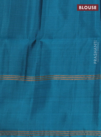 Pure soft silk saree violet and blue shade with allover zari woven buttas and rettapet zari woven border