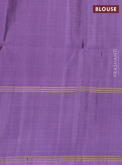 Pure soft silk saree violet and lavender with allover zari woven buttas and rettapet zari woven border