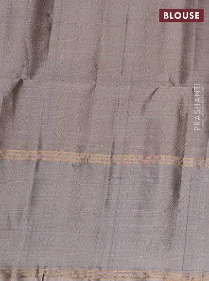 Pure soft silk saree maroon and beige with allover zari woven buttas and rettapet zari woven border