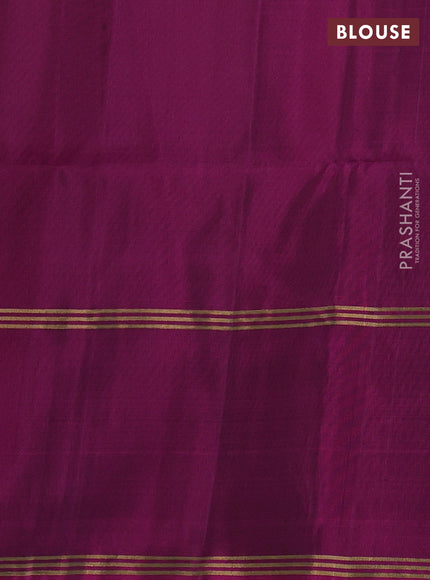 Pure soft silk saree magenta pink with allover zari woven buttas and rettapet zari woven border