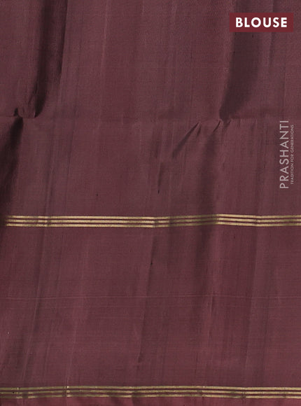 Pure soft silk saree pastel purple and rosy brown with allover zari woven buttas and rettapet zari woven border