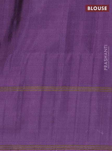 Pure soft silk saree deep purple and lavender with allover zari woven buttas and rettapet zari woven border