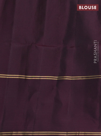 Pure soft silk saree rust shade and deep wine shade with allover zari woven buttas and rettapet zari woven border
