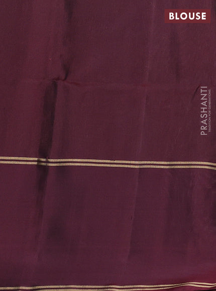 Pure soft silk saree grey and deep maroon with allover zari woven buttas and rettapet zari woven border
