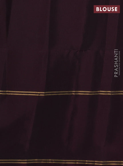 Pure soft silk saree dark mustard and deep wine shade with allover zari woven buttas and rettapet zari woven border