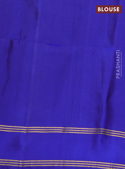 Pure soft silk saree royal blue with allover zari woven buttas and rettapet zari woven border