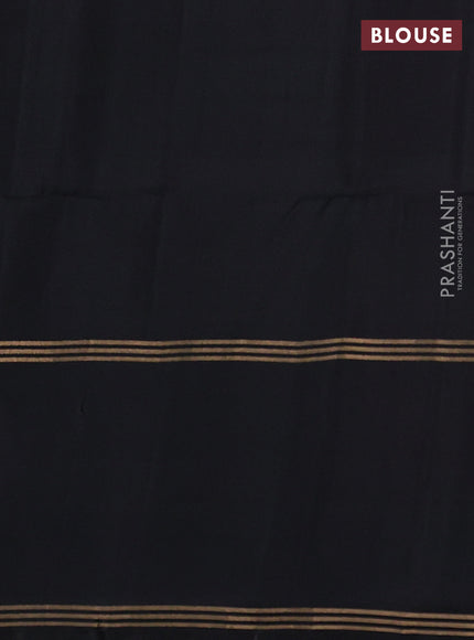 Pure soft silk saree deep maroon and black with allover zari woven buttas and rettapet zari woven border