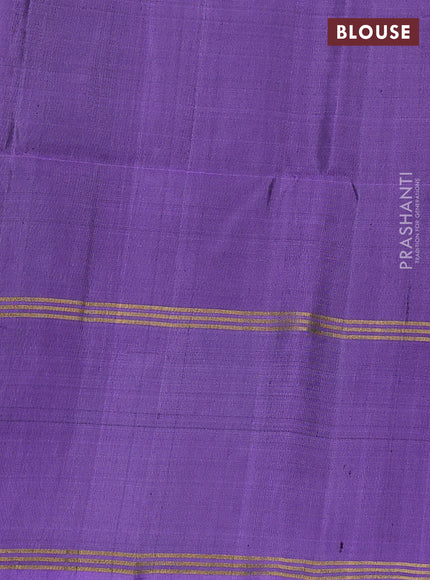 Pure soft silk saree violet and purple with allover zari woven buttas and rettapet zari woven border