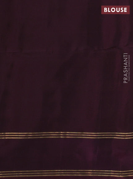 Pure soft silk saree rosy brown and deep wine shade with allover zari woven buttas and rettapet zari woven border